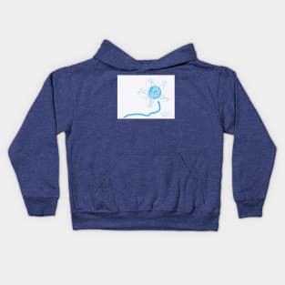 elegant white flower with teal blue-green center Kids Hoodie